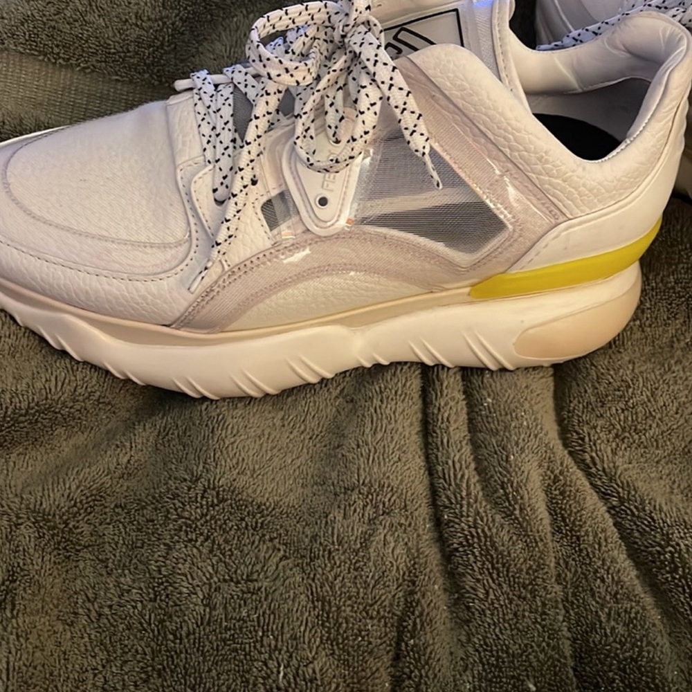 Fendi White Sneakers with Yellow Accent - Picture 6 of 7